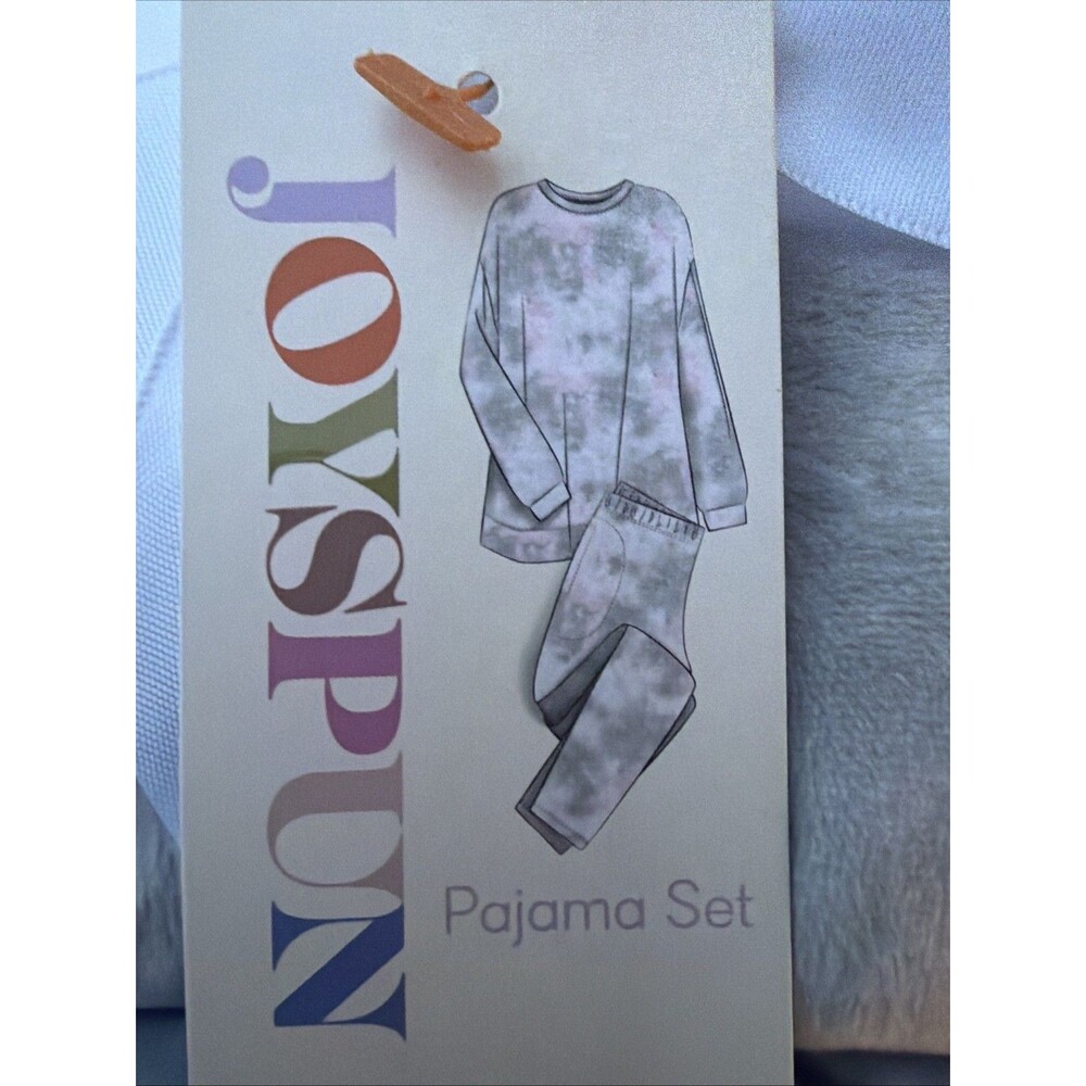 Joyspun Women’s 2 Pc Pajama Set XL 16-18 Pink Gray Tie Dye Soft Lounge Set